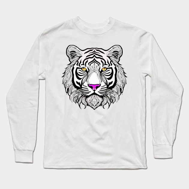 White Tiger Long Sleeve T-Shirt by Ruggeri Collection